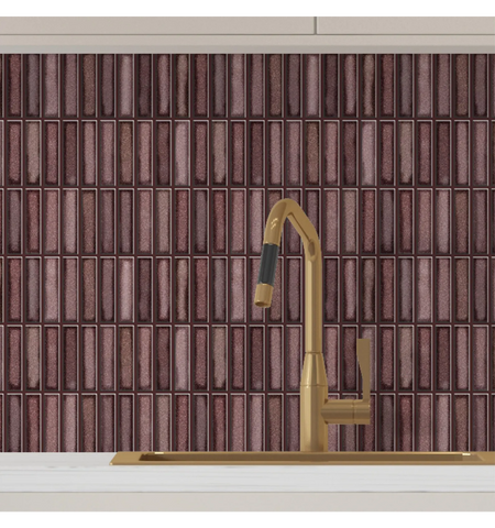 Brown Peel And Stick Tiles 3D Kitchen Backsplash Tile