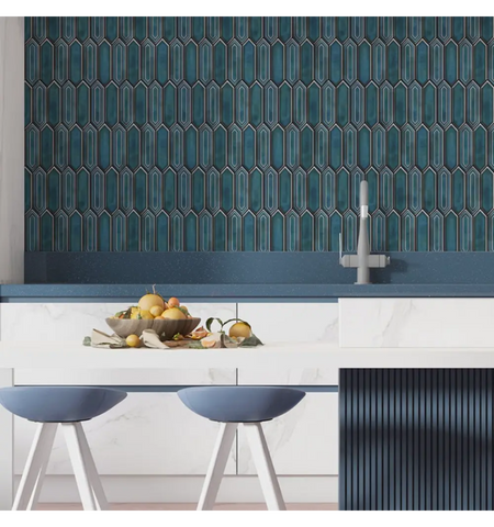 Crayon Blue Peel and Stick Wall Tile | Kitchen Backsplash Tiles