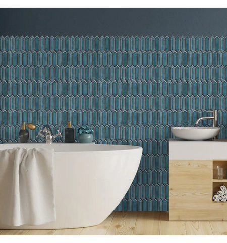 Crayon Blue Peel and Stick Wall Tile | Kitchen Backsplash Tiles