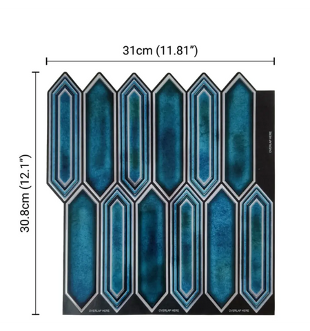 Crayon Blue Peel and Stick Wall Tile | Kitchen Backsplash Tiles