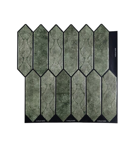 Sage Green Long Hexagon Peel and Stick Wall Tile | Kitchen Backsplash Tiles | Self Adhesive Tiles For Home Decor