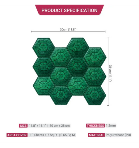 Deep green Peel and Stick Backsplash Tiles | Kitchen Backsplash Tiles | Self Adhesive Tiles