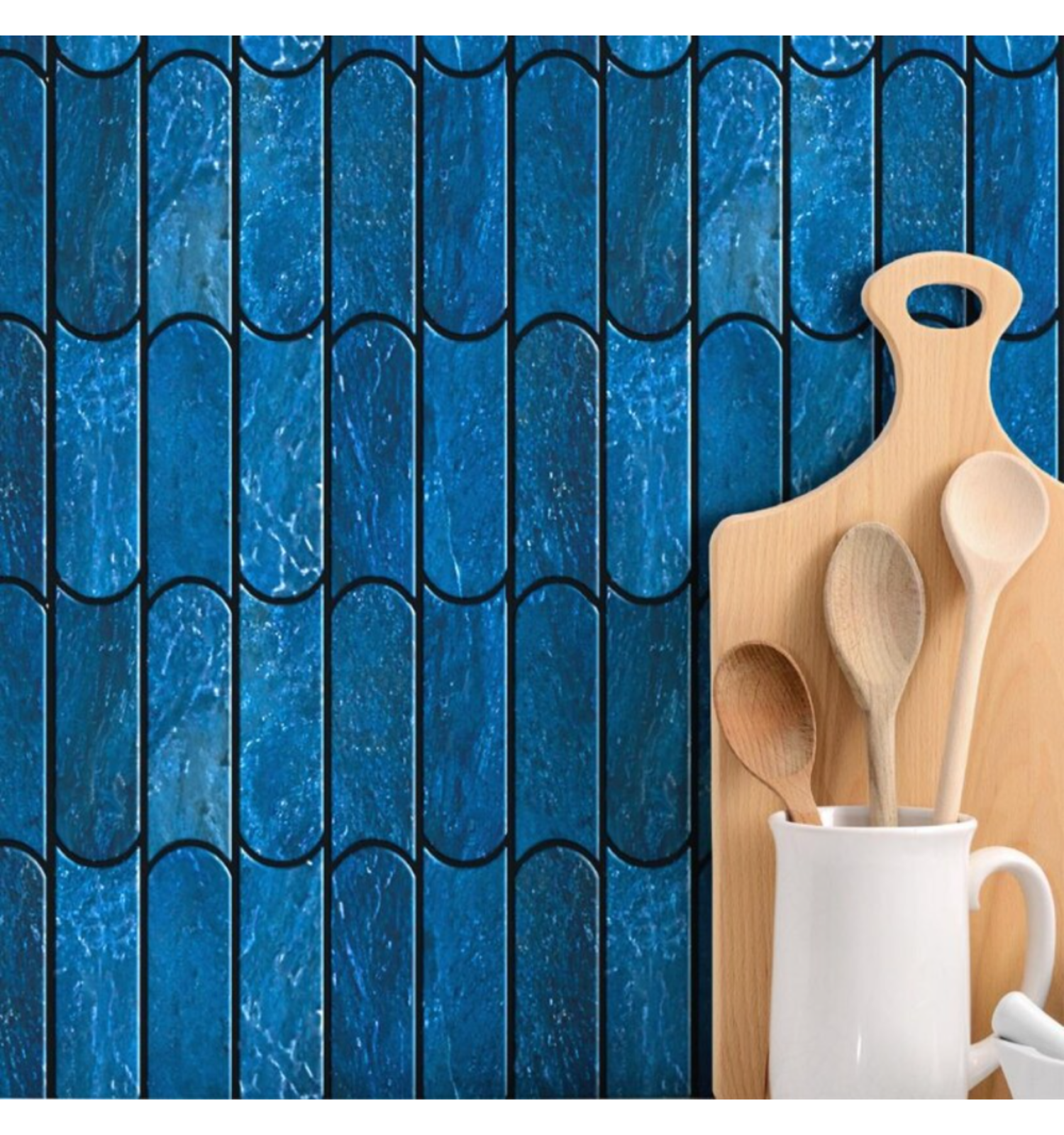 Capsule Pattern Tile Navy Blue Capsule Peel and Stick Backsplash Tiles – Mosaicowall