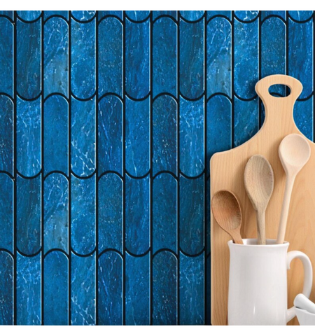 Navy Blue Capsule Peel and Stick Backsplash Tiles