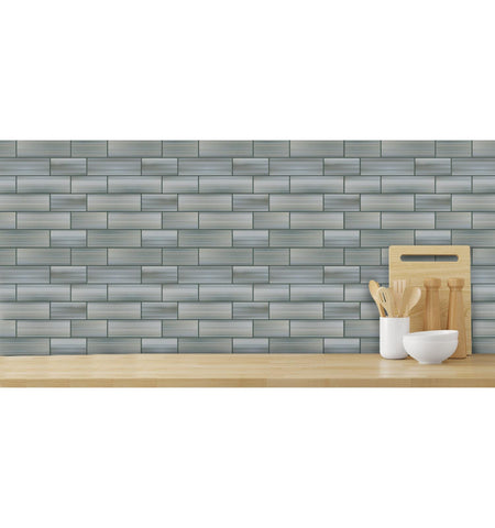 Gray kitchen backsplash | Subway vinyl tile | Peel & Stick Backsplash Self Adhesive Tile, 3D Wall, PU Gel Vinyl Tiles for Home Decor
