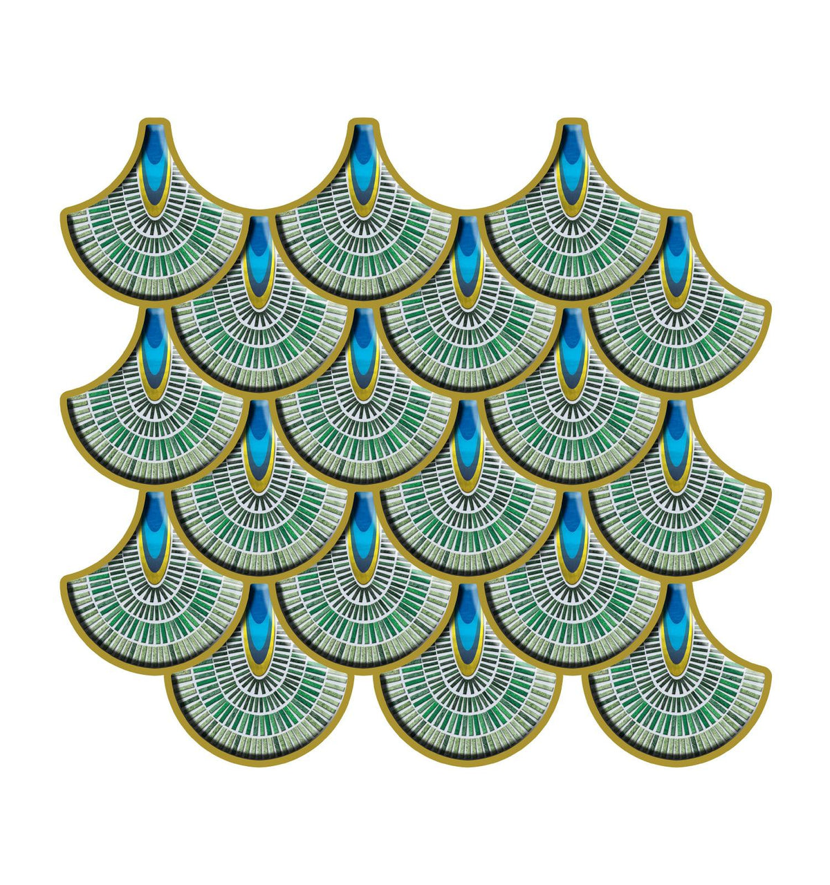 Peacock Peel And Stick Wall Tile | Green Kitchen Backsplash Tiles | Self Adhesive Tiles For Home Décor