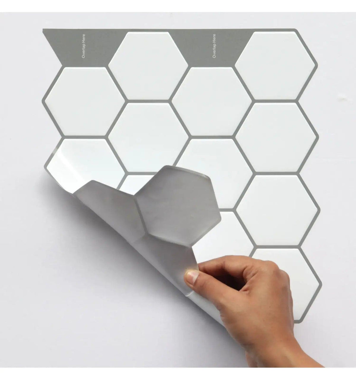 White Peel and Stick Backsplash | Peel & Stick Hexagon Tile – Mosaicowall