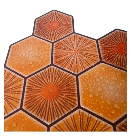 Orange Hexagon peel and Stick Wall Tile
