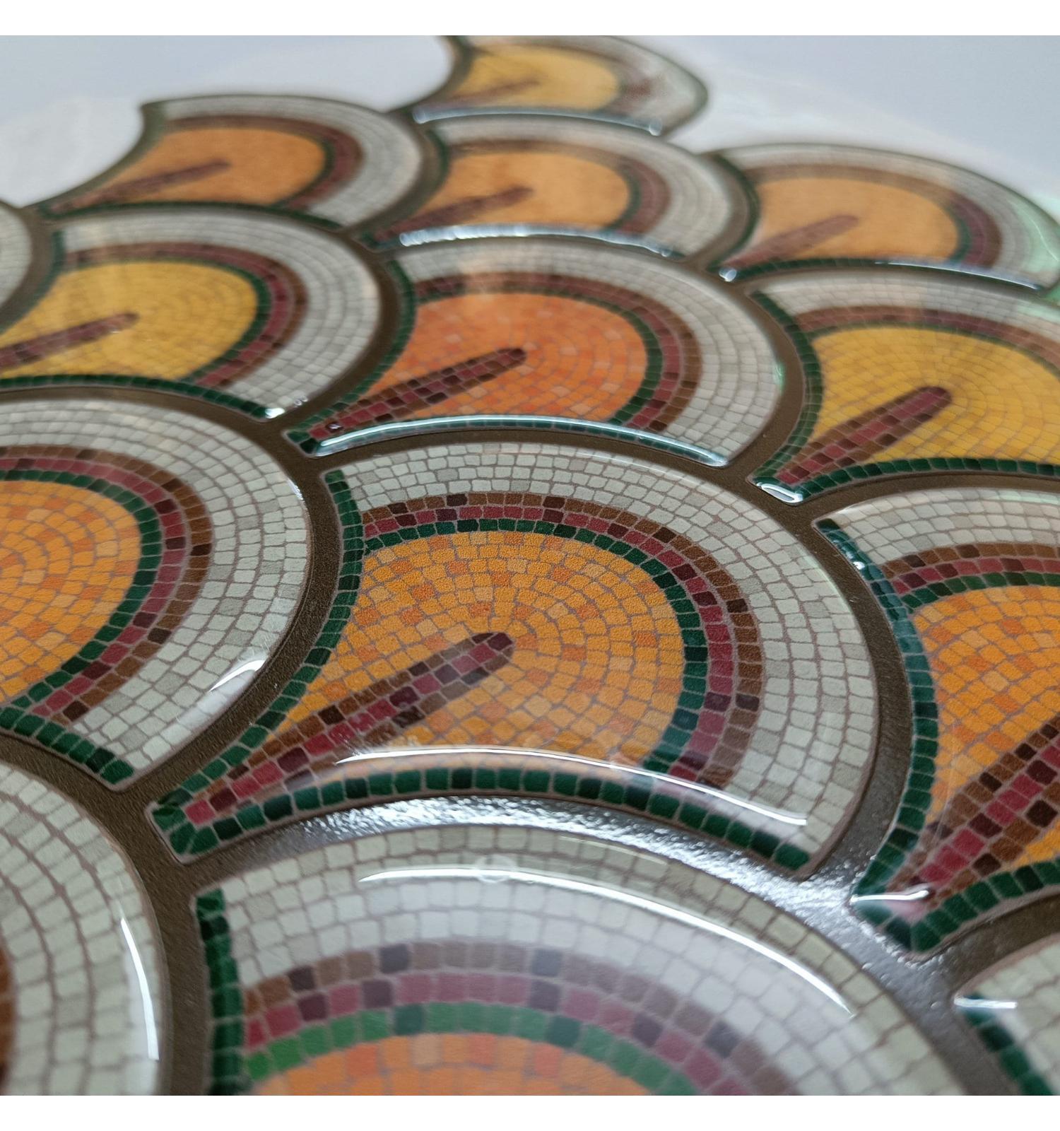 Fake Tiles Multicolour Fauxsaic Red Peel And Stick Wall Tile | Mosaicowall