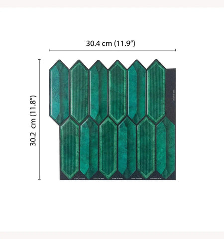 Creative Green Fluted Peel And Stick Wall Tile | Kitchen Backsplash Tiles | Self Adhesive Tiles For Home Décor