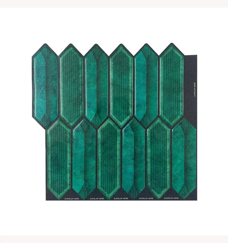 Creative Green Fluted Peel And Stick Wall Tile | Kitchen Backsplash Tiles | Self Adhesive Tiles For Home Décor