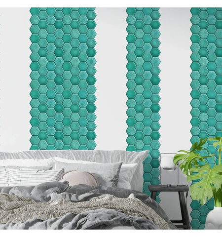 Mosaicowall Icy Peel and Stick wall Tile | Hexagon Kitchen Backsplash Tiles | self Adhesive Tiles for Home Décor