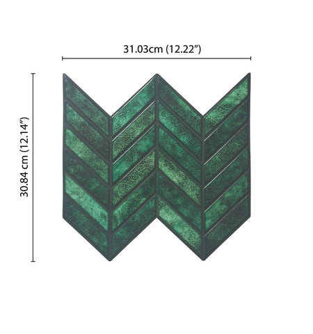 Textured Emerald Green Peel And Stick Wall Tile | Kitchen Backsplash Tiles | Self Adhesive Tiles For Home