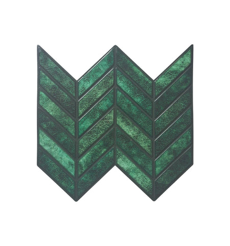 Textured Emerald Green Chevron Peel And Stick Wall Tile | Kitchen Backsplash Tiles | Self Adhesive Tiles For Home