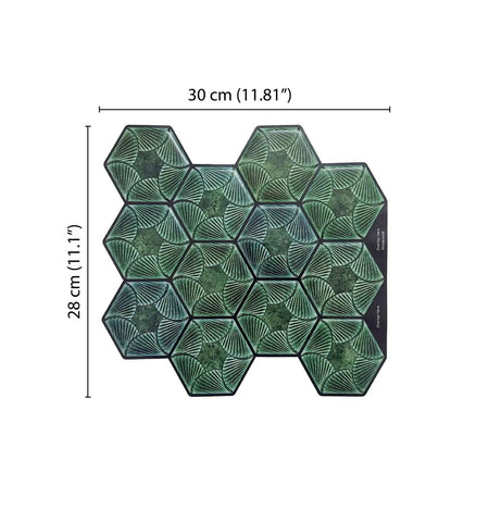 Artistic Sage Green Honeycomb Kitchen Décor Peel and Stick Backsplash Tiles