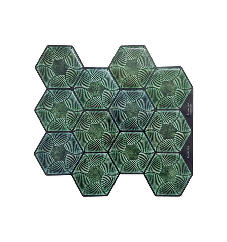 Artistic Sage Green Honeycomb Kitchen Décor Peel and Stick Backsplash Tiles