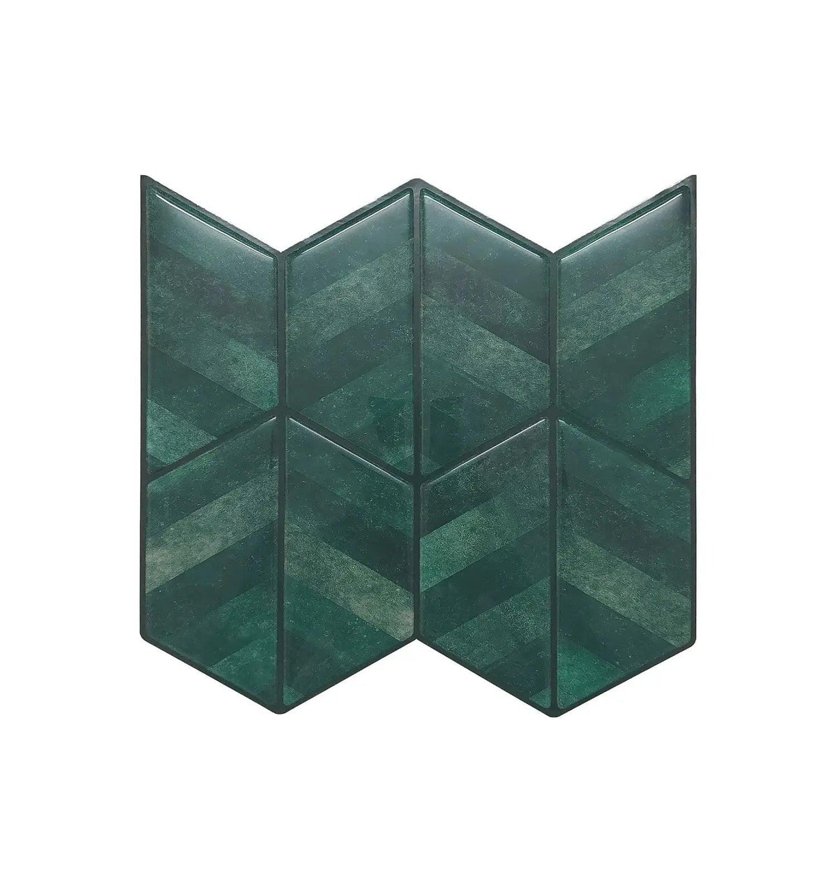 Mosaicowall Forest Green Chevron Peel and Stick Wall Tile | Hexagon Kitchen Backsplash Tiles | self Adhesive Tiles for Home Décor