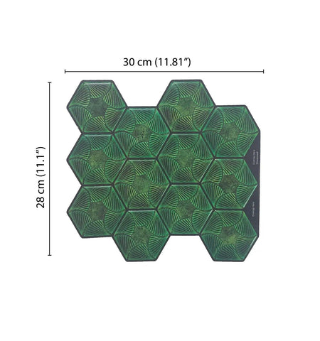 Forest Green Peel and Stick Wall Tile | Hexagon Kitchen Backsplash Tiles | self Adhesive Tiles for Home Décor