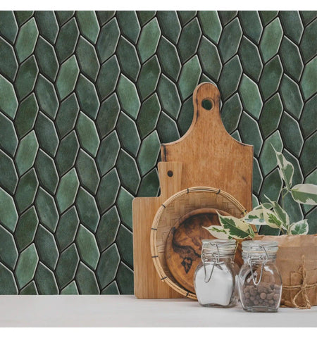 Fern Green Peel And Stick Wall Tile | Kitchen Backsplash Tiles | Self Adhesive Tiles For Home Décor