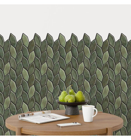 Olive Green Peel And Stick Wall Tile | Kitchen Backsplash Tiles | Self Adhesive Tiles For Home Décor