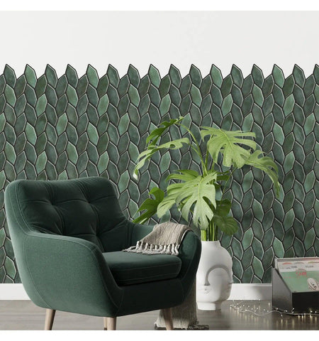 Fern Green Peel And Stick Wall Tile | Kitchen Backsplash Tiles | Self Adhesive Tiles For Home Décor