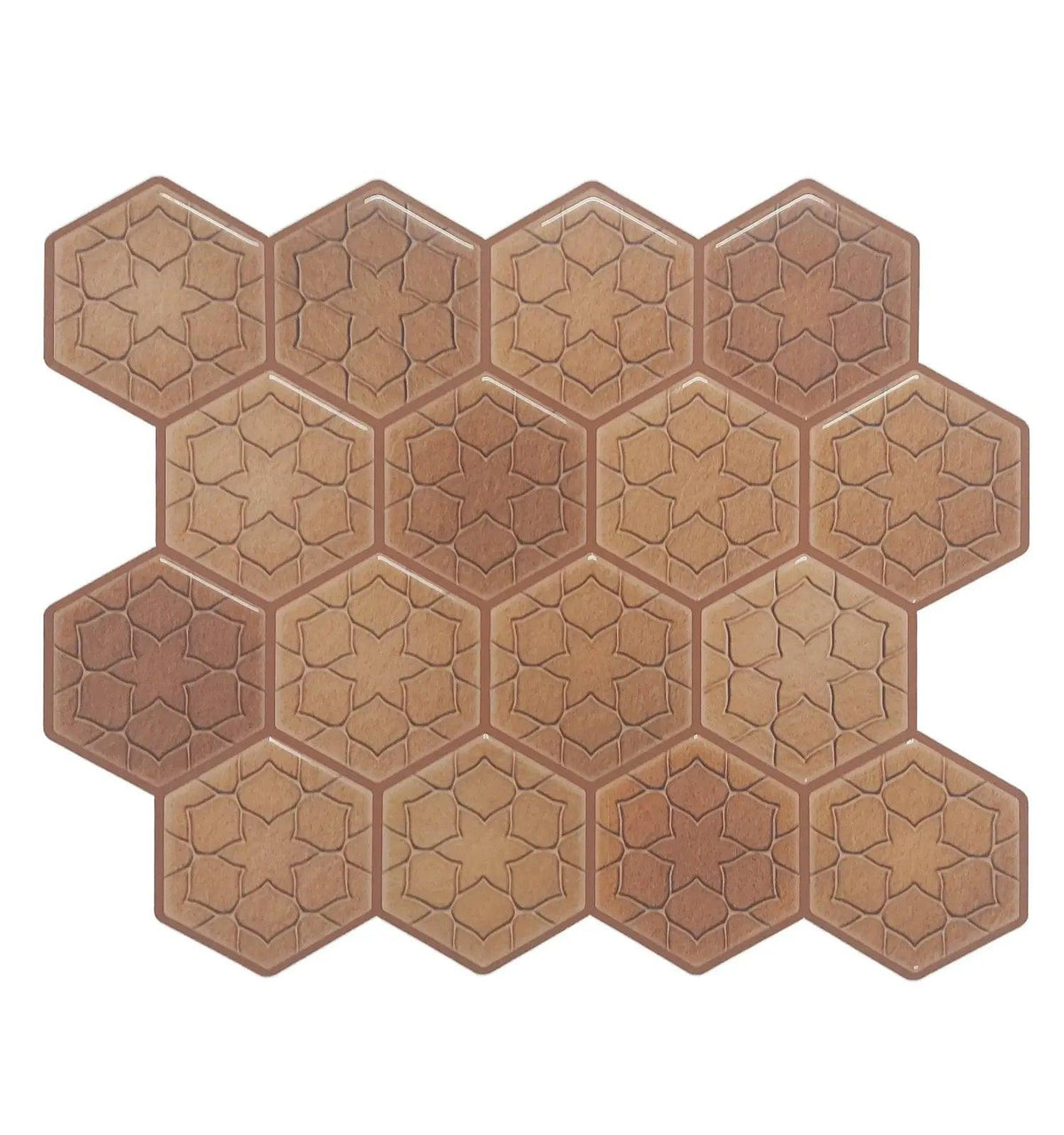 Mosaicowall Decorative Orange Peel and Stick Wall Tile | Hexagon Kitchen Backsplash Tiles | self Adhesive Tiles for Home Décor