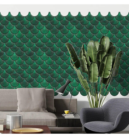 Spinach Green Peel and Stick Wall Tile | Kitchen Backsplash Tiles | Self Adhesive Tiles For Home Decor