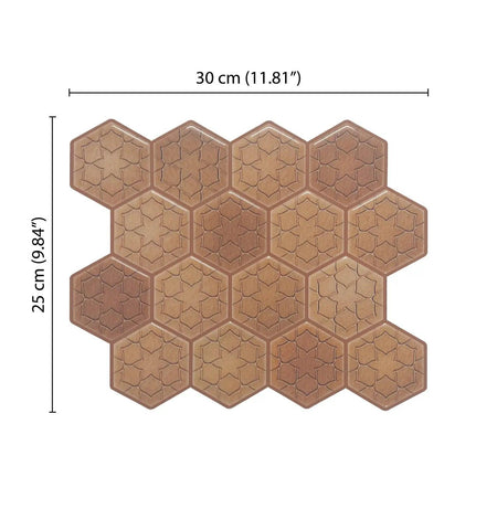 Mosaicowall Decorative Orange Peel and Stick Wall Tile | Hexagon Kitchen Backsplash Tiles | self Adhesive Tiles for Home Décor