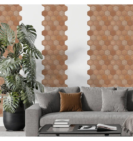 Mosaicowall Decorative Orange Peel and Stick Wall Tile | Hexagon Kitchen Backsplash Tiles | self Adhesive Tiles for Home Décor