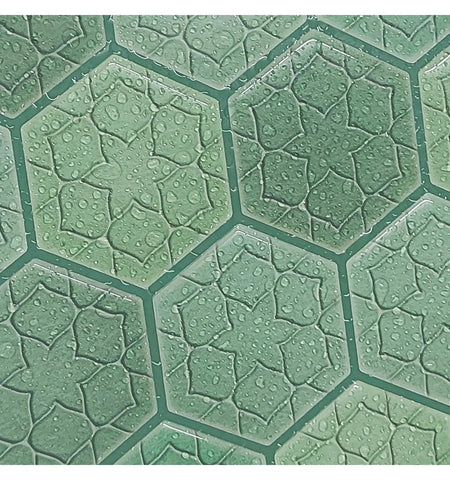 Decorative Green Peel and Stick Wall Tile | Hexagon Kitchen Backsplash Tiles | self Adhesive Tiles for Home Décor