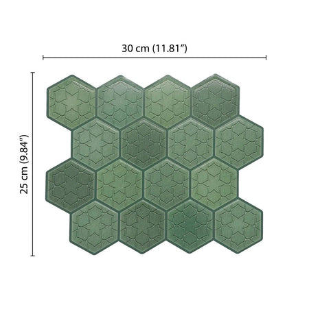 Decorative Green Peel and Stick Wall Tile | Hexagon Kitchen Backsplash Tiles | self Adhesive Tiles for Home Décor