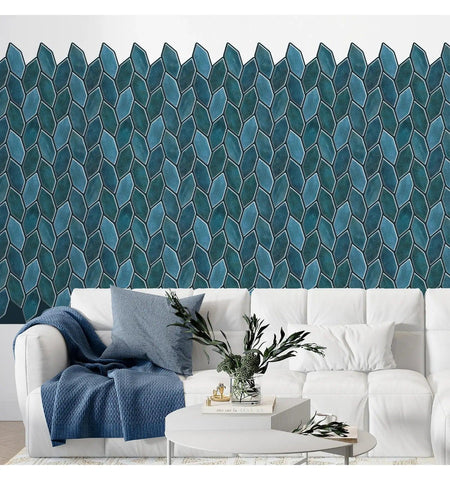 Emerald Blue Peel And Stick Wall Tile | Kitchen Backsplash Tiles | Self Adhesive Tiles For Home Décor