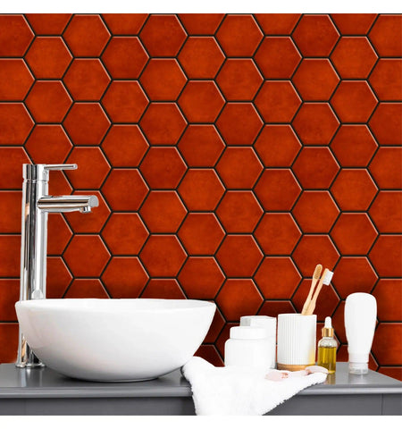 Red Peel and Stick Wall Tile | Kitchen Backsplash Tiles | Self Adhesive Tiles For Home Decor