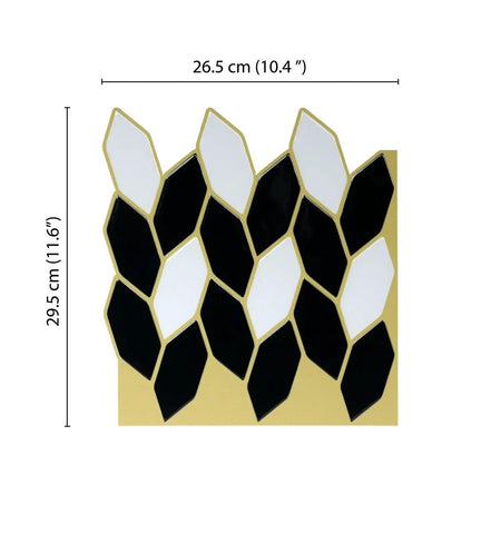 Black and White Peel And Stick Wall Tile | Kitchen Backsplash Tiles | Self Adhesive Tiles For Home Décor