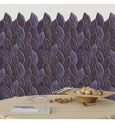 Olive Purple Peel and Stick Wall Tile | Kitchen Backsplash Tiles | self Adhesive Tiles for Home Décor