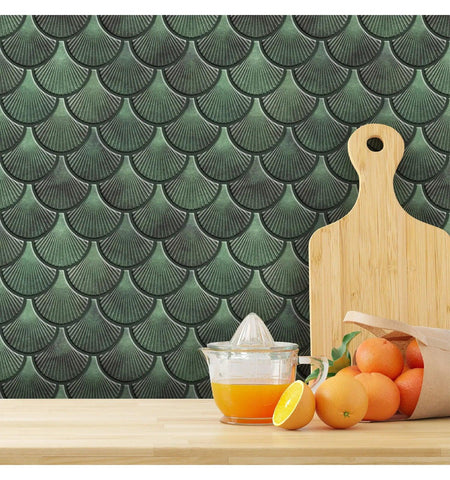 Forest Green Peel and Stick Wall Tile | Kitchen Backsplash Tiles | Self Adhesive Tiles For Home Decor