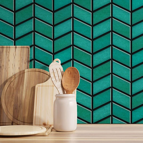 Teal Color Peel and Stick Wall Tile | Kitchen Backsplash Tiles