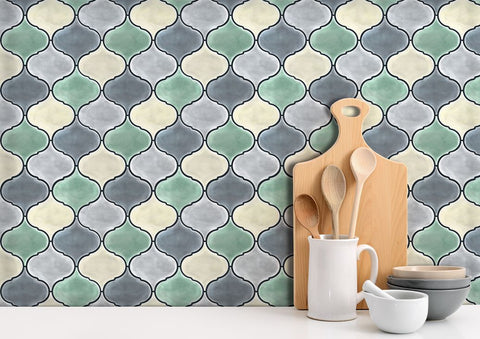Mosaicowall Muted Moroccan Peel and Stick Wall Tile | Kitchen Backsplash Tiles