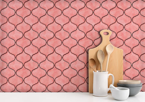 Mosaicowall Rose Gold Moroccan Peel and Stick Wall Tile | Kitchen Backsplash Tiles