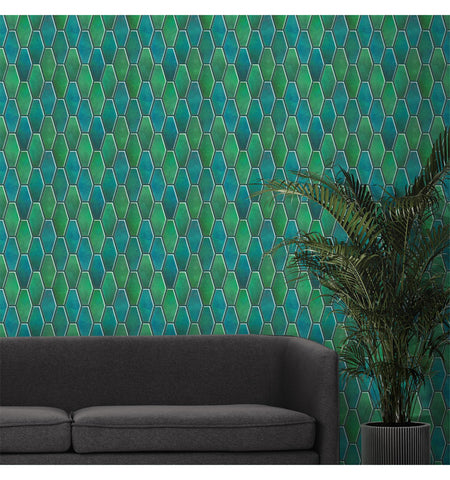 Gradient Green Peel and Stick Backsplash | Kitchen Backsplash wall Tiles
