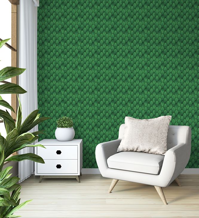 Mosaicowall Green Long Fish Scale Peel and Stick Wall Tile | Kitchen Backsplash Tiles