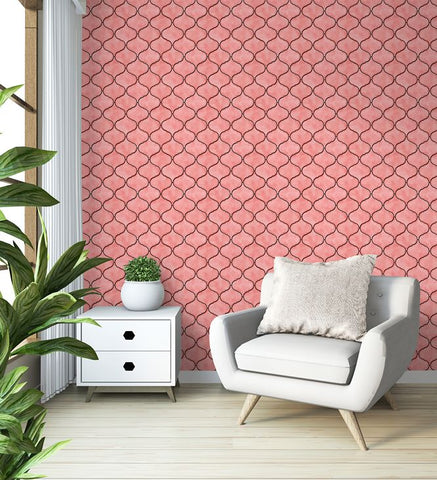Mosaicowall Rose Gold Moroccan Peel and Stick Wall Tile | Kitchen Backsplash Tiles