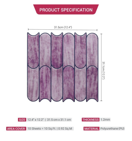 3D African Violet Peel & Stick Tile