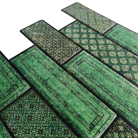 Vintage Peel and Stick Tile | Green Subway Stick on Tile | Self Adhesive Tiles For Home Décor From Mosaicowall