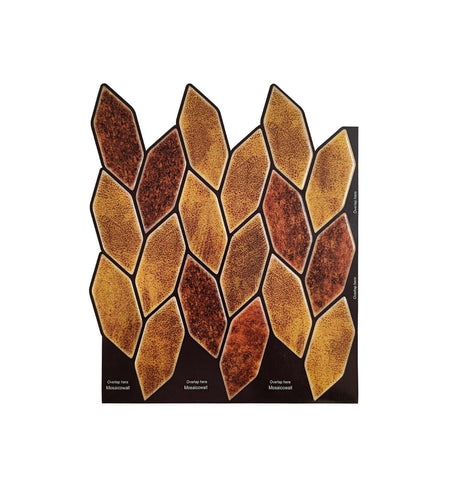 Copper Grunge Peel and Stick Backsplash self Adhesive, 3D Wall Vinyl Tiles for Home Decor