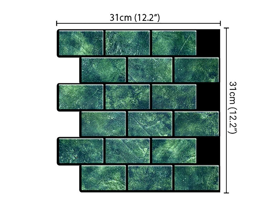 Subway Green Peel and Stick Backsplash self Adhesive Tiles for Home Décor