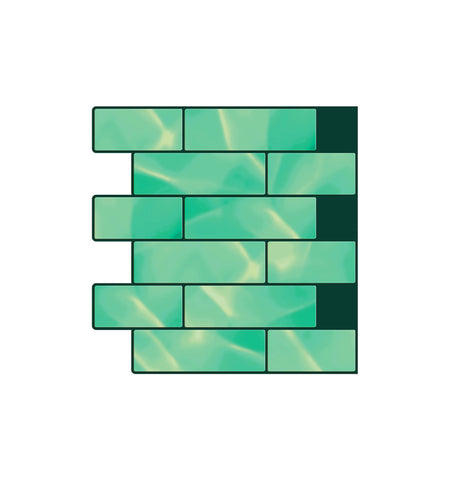 3D peel and stick tiles | Subway Green Peel and Stick tiles