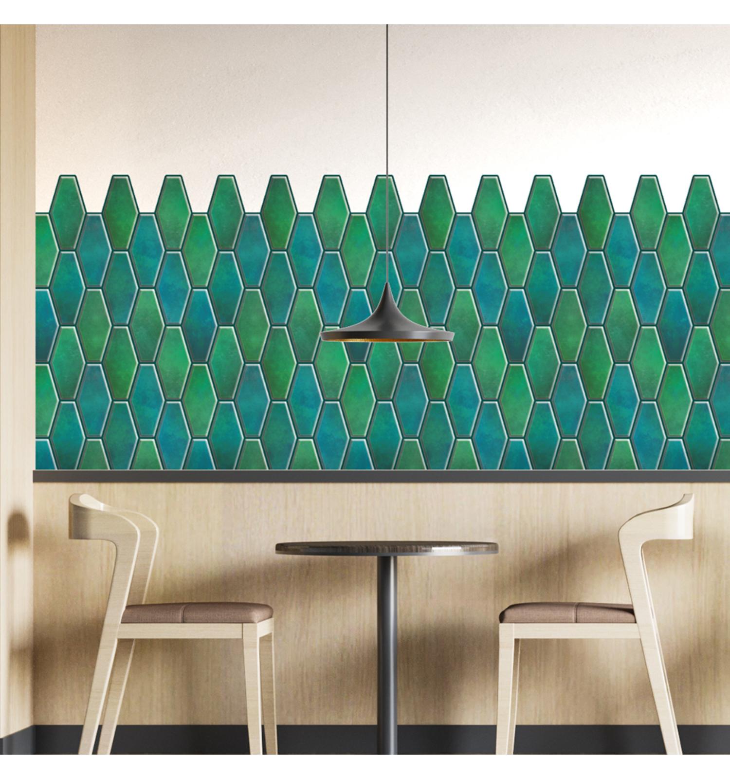 Gradient Green Peel and Stick Backsplash | Kitchen Backsplash wall Tiles