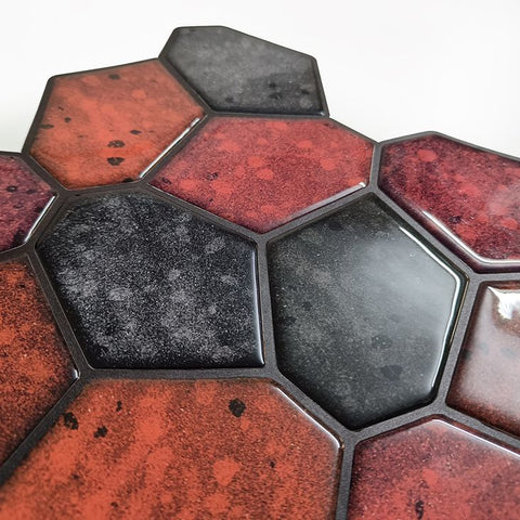 Red Peel and Stick Backsplash self Adhesive, 3D Wall PU Gel Vinyl Tiles for Home Decor