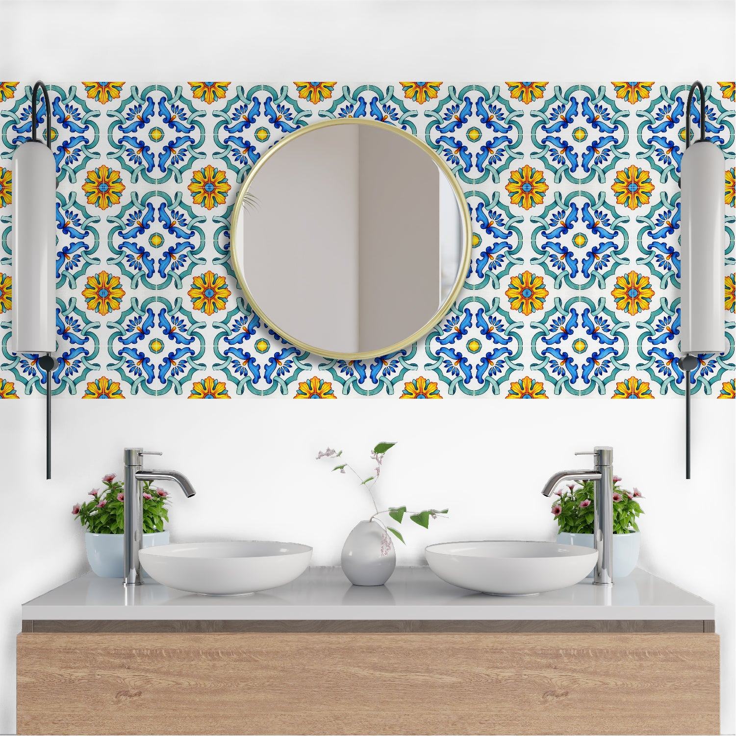 Tile Stickers Portuguese Style Tile Stickers - Mosaicowall Mosaicowall Portuguese Style Tile Stickers